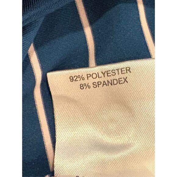 Masters Tech Golf Polo Shirt Stripe Size M Stretch Performance Fabric - Picture 8 of 8